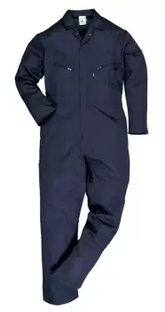 Image of Polycotton Zip Coverall - Navy - Large (Tall) C813NATL PORTWEST