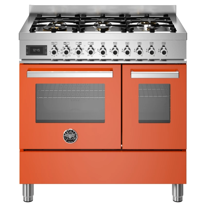 Image of Bertazzoni PRO96L2EART 90cm Professional Dual Fuel Range Cooker - Orange PRO96L2EART