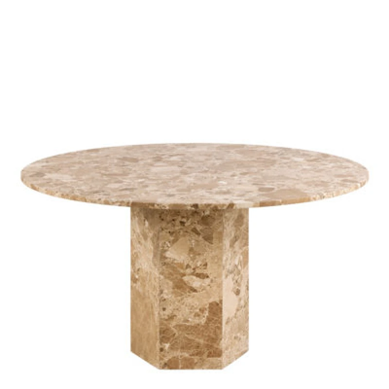 Image of Furniture To Go Naxos Round Dining Table In Brown Marble