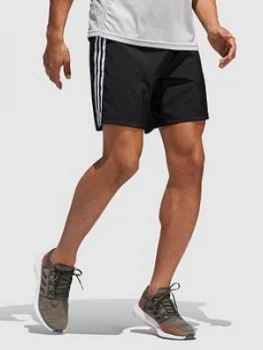 Image of Adidas Run It 3-Stripe Shorts - Black