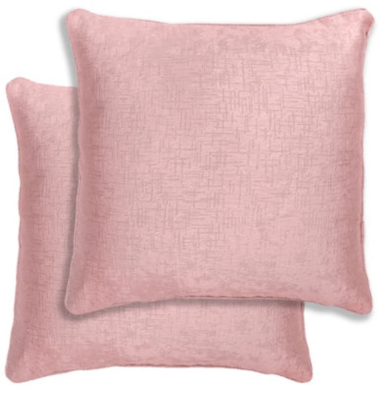 Image of Enhanced Living Pair of Vogue Textured Double Sided Zip Opening Piped Edge Cushion Covers - 43x43cm - Cases Only Pink