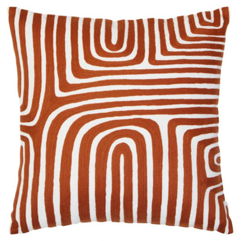 Image of Orsina Bosie Ozella Rust And White Cushion