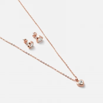 Image of Ted Baker Womens Hadeya Crystal Heart Gift Set - Rose Gold/Crystal
