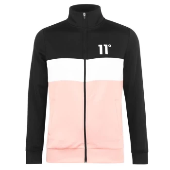 Image of 11 Degrees Panel Poly Track Jacket - Black/Peach/Wht