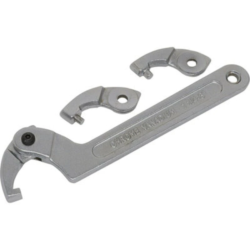 Image of Loops 4 Pack Adjustable C Spanner Set - 32-76mm Hook & Pin Retaining Ring Hinged Arm Multi