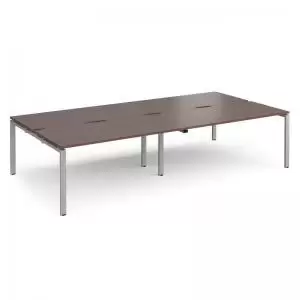 Image of Adapt double back to back desks 3200mm x 1600mm - silver frame and