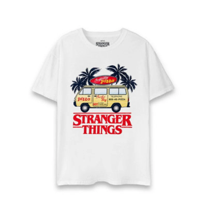 Image of Stranger Things Stranger Things Short Sleeved T-Shirt in White Size: 3X-Large White XXXL Unisex 5063203037483