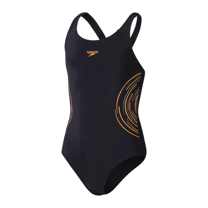 Image of Speedo PLMT MSBK 1PC COSTUME JF BLACK/Orange Black female 13-14