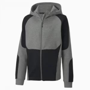 Image of PUMA Evostripe Full Zip Boys' Hoodie, Medium Grey Heather, size Small, Clothing