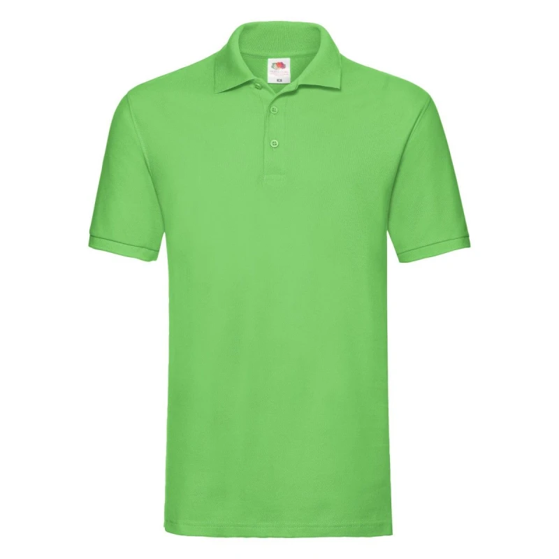 Image of Fruit Of The Loom Fruit of the Loom Men Premium Pique Polo Shirt in Lime Size: Small Lime S Male 5063470860333