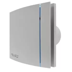 Image of Envirovent Silent Design Silver 100mm 4" Ultra Quiet WC & Bathroom Extractor Fan with Pull Cord - SILDES100PS