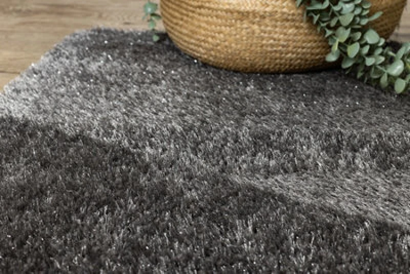 Image of RugsX Bathroom Rug Synergy, Glamour, Non-Slip, Soft - Lurex Grey 50X80 Cm