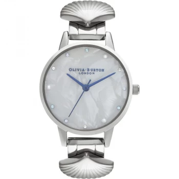 Image of Ladies Olivia Burton Silver & Blue Details Watch