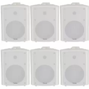 Image of 6x 120W White Wall Mounted Stereo Speakers 6.5' 8Ohm Premium Home Audio Music
