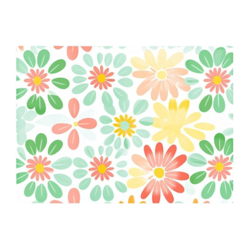 Image of Warren Reed Designer Green And Yellow Flowers Glass Chopping Board
