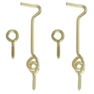 Image of BQ Brass Effect Metal Hook Eye L50mm Pack of 2