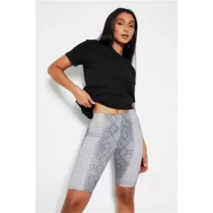 Image of I Saw It First Beige Snake Print Cycling Short - Brown