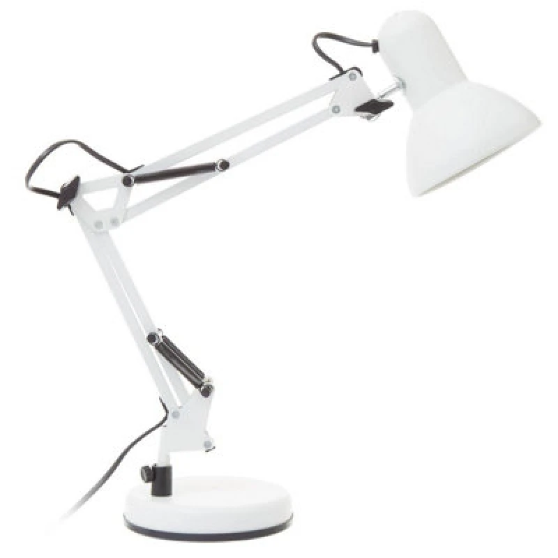 Image of Orsina Studio Matte White Metal Desk Lamp, Adjustable Anglepoise Design Tall Table Lamps, Contemporary Desk Lamp