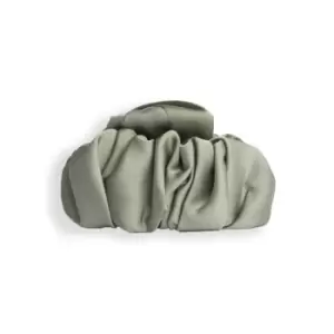Image of Revolution Haircare Ruched Satin Claw Clip Khaki