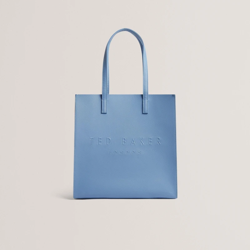 Image of Ted Baker Crosshatch Icon Tote Bag Blue female One Size