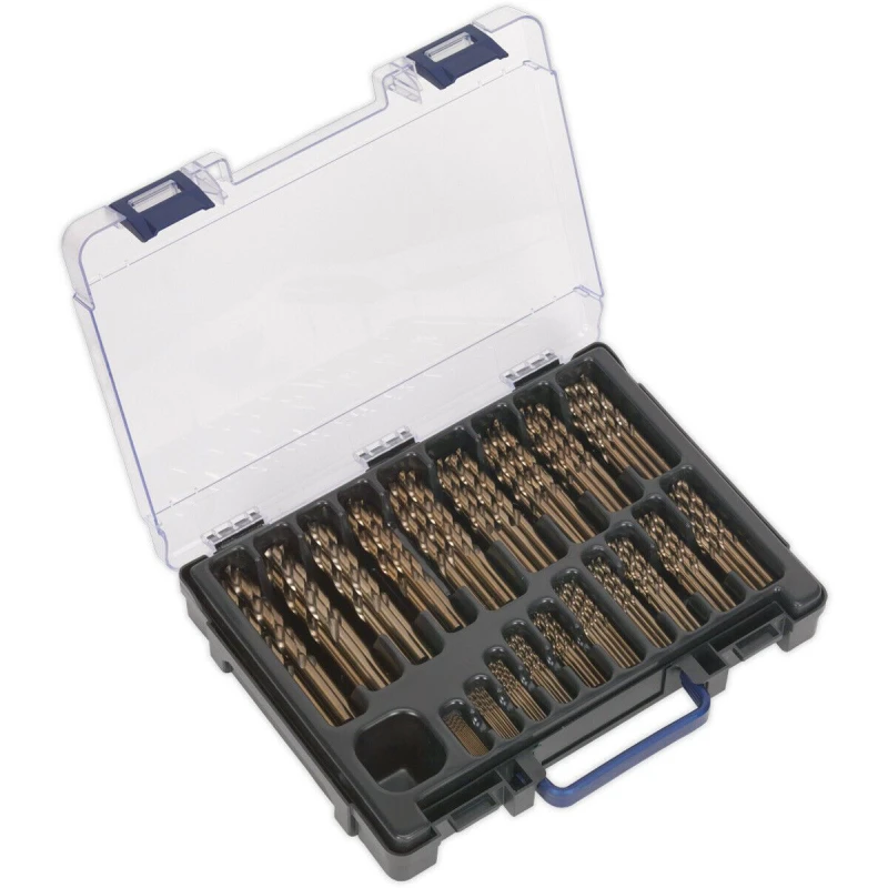 Image of Loops 170 Piece Fully Ground HSS Cobalt Drill Bit Set- 1mm to 10mm - Split Point Tips Multi