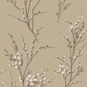 Image of Laura Ashley Pussy Willow Natural Wallpaper