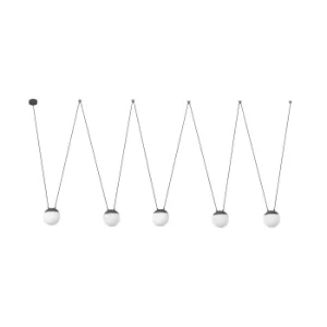 Image of Mine 5 Light Ceiling Pendant Wood, Dark Grey, E27