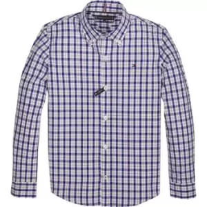 Image of Tommy Hilfiger Dobby Check Shirt - Blue