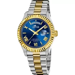 Image of Lotus Mens Lotus Stainless Steel Freedom L18855/2 - Two-Tone Gold and Blue