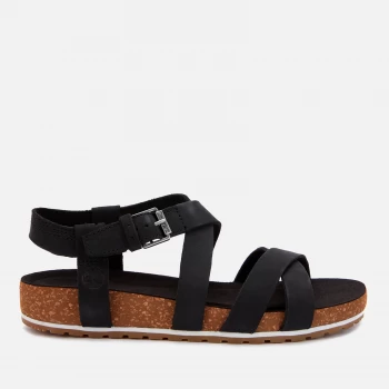 Image of Timberland Womens Malibu Waves Ankle Nubuck Strappy Sandals - Black - UK 3.5