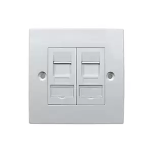 Image of Scan CAT6a Single Gang Dual Port Facplate Tool Less