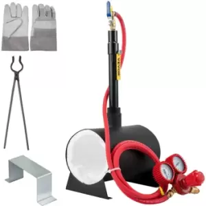 Image of VEVOR Propane Knife Forge, Farrier Furnace with Single Burner, Portable Round Metal Forge with an Open Structure, Large Capacity, for Blacksmithing,