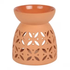 Image of Geometric Cutout Terracotta Effect Oil Burner