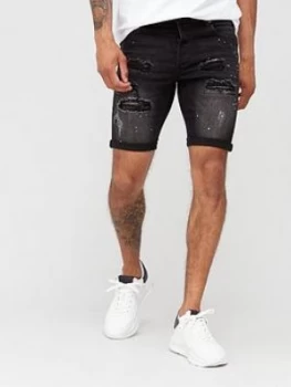 Image of Kings Will Dream Rocket Denim Shorts - Black