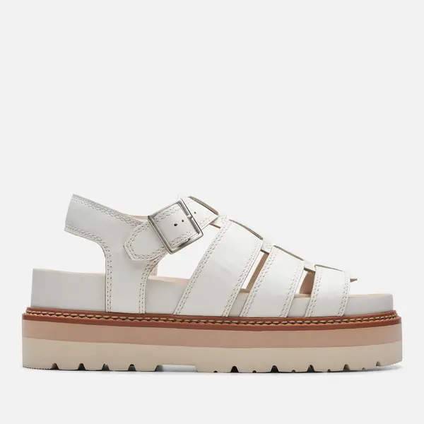 Image of Clarks Womens Orianna Twist Leather Sandals - UK 4 White Sandals female 26176318 4