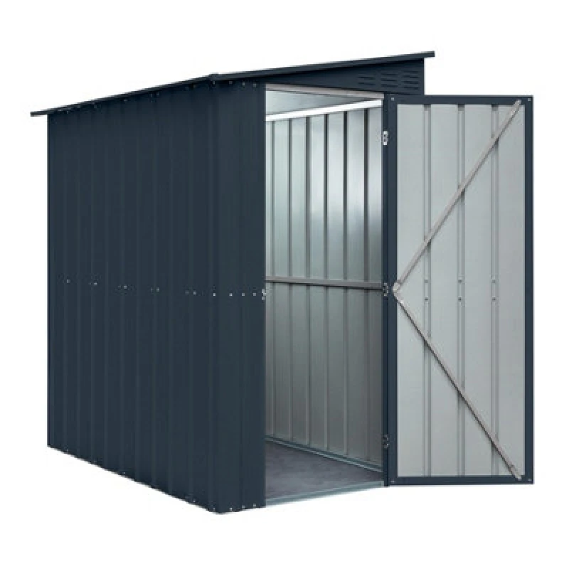 Image of Waltons Globel 4 X 6 Lean-To Metal Garden Storage Shed - Grey