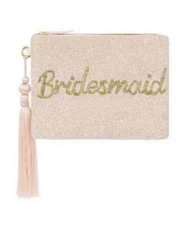 Image of Monsoon Bree Bridesmaid Embellished Zip Top Clutch - Blush
