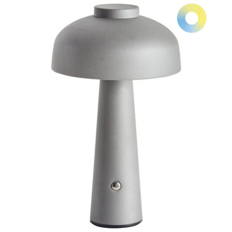 Image of Beliani Wireless LED Table Lamp Agusan With Dimmer Metal Grey