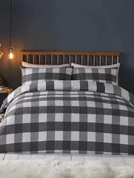 Image of Fusion Gingham Seersucker Duvet Set - Sb
