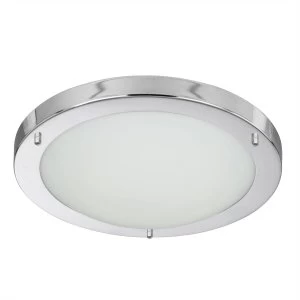 Image of LED Small Round Bathroom Flush Ceiling Light Chrome, White IP44