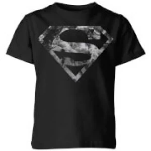 Image of DC Originals Marble Superman Logo Kids T-Shirt - Black - 7-8 Years