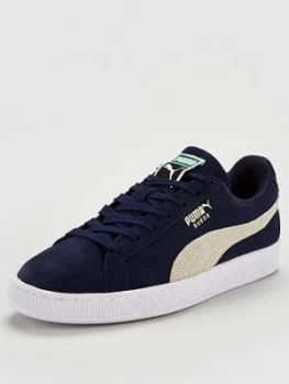 Image of Puma Suede Classic +, Navy/White, Size 3, Men