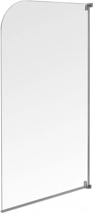 Image of Aqualux Aqua 3 Half Frame Radius Bath Screen - Grey Hinge