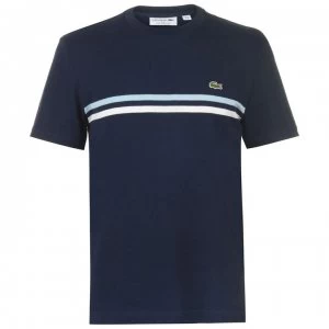 Image of Lacoste MIP Stripe T Shirt - Navy