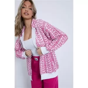 Image of I Saw It First White Love Monogram Oversized Zip Through Hoodie - White