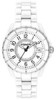 Image of Coach Womens Preston White Ceramic Bracelet White Watch