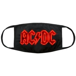 Image of Ac/Dc - Neon Logo Face Mask - Black