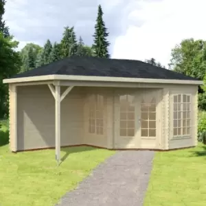 Image of Palmako Melanie 5.7m x 3m Corner Log Cabin Summerhouse (28mm)