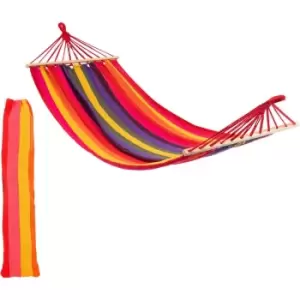 Image of Harbour Housewares Garden Hammock with Spreader Bars - Multi Stripe