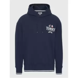 Image of Tommy Jeans Tjm Skater Prep Back Hoodie - Blue